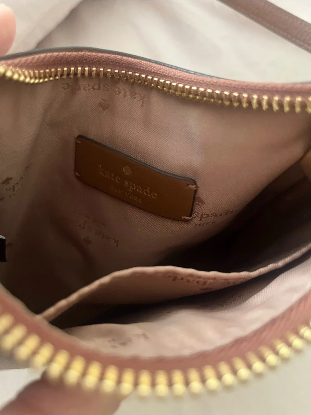 kate spade Cognac Brown Pebble Leather Shoulder Bag with Gold Hardware